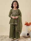 St D No 158 Crunchy Silk Embroidery Kids Girls Salwar Kameez